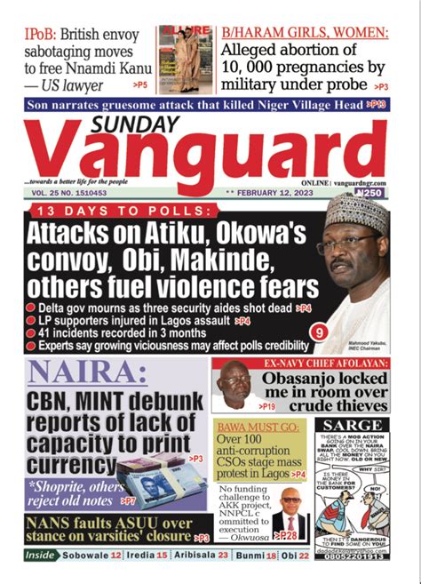 vanguard newspapers nigerian politics